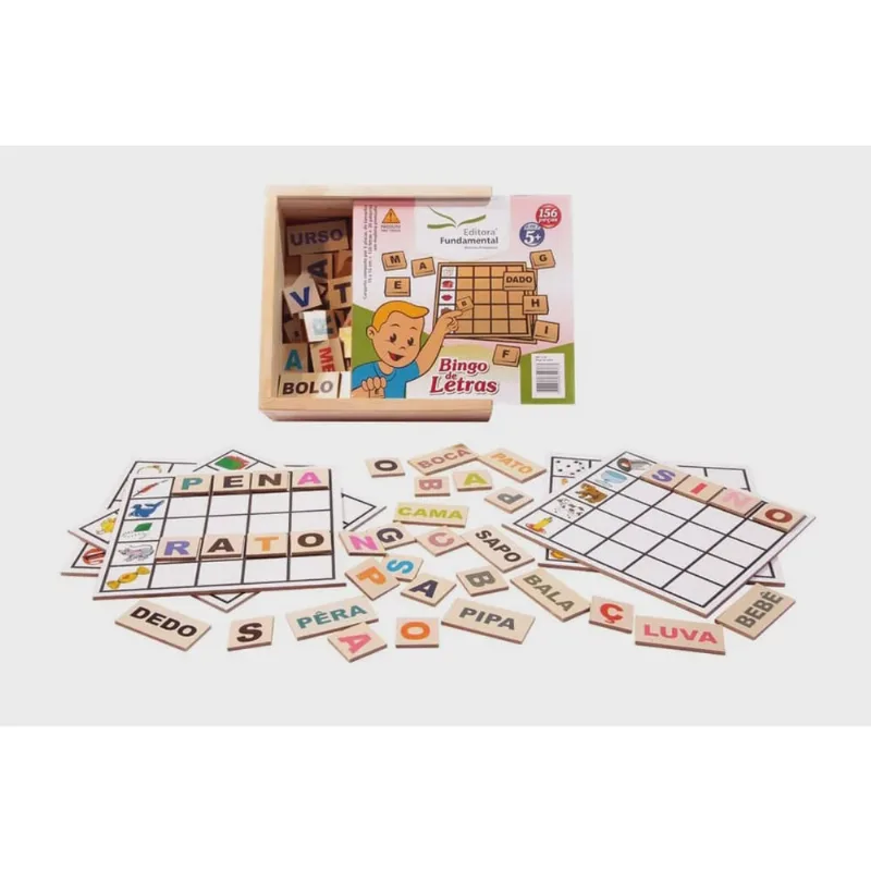 Brinquedo Educativo Bingo De Letras 156 Peças Em Mdf - fundamental