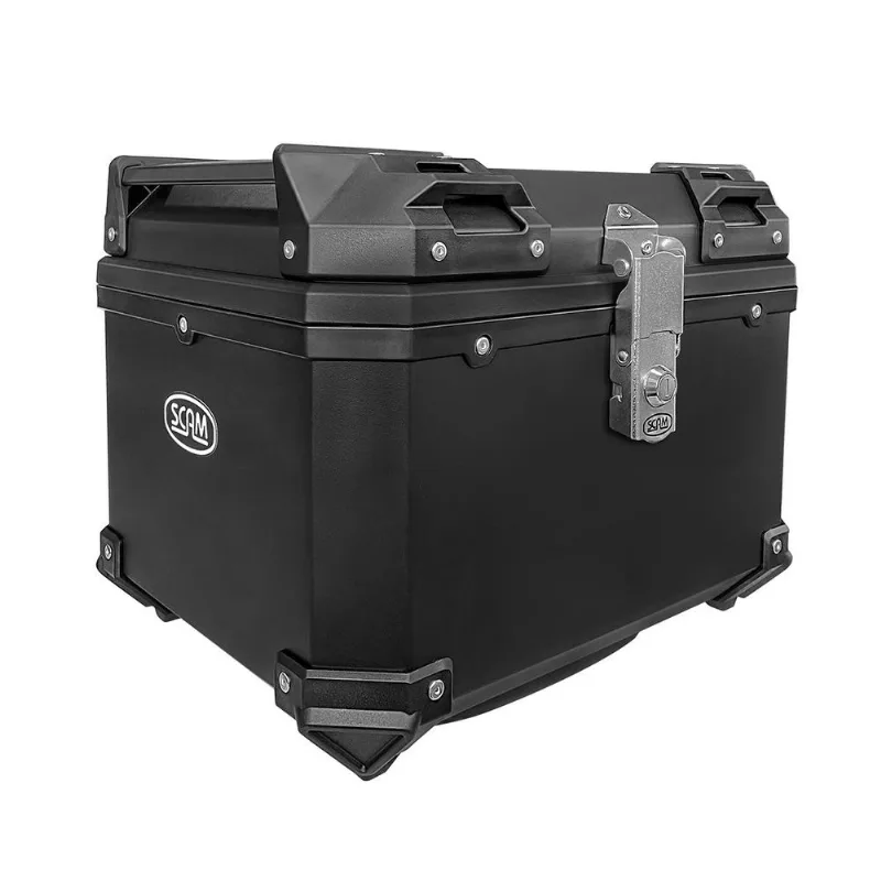 Baú Traseiro Scam 42 Litros Economy Moto Bauleto Com Base - Preto