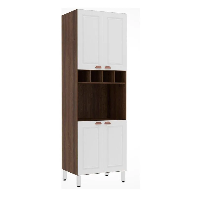 Paneleiro 4 Portas 70cm C/1 Nicho Para Microondas Safira - Luciane Móveis