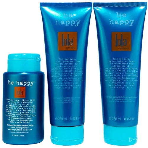Lola Be Happy Para Cabelos Secos E Danificados 3 Produtos - LOLA COSMETICS - Higiene E Beleza