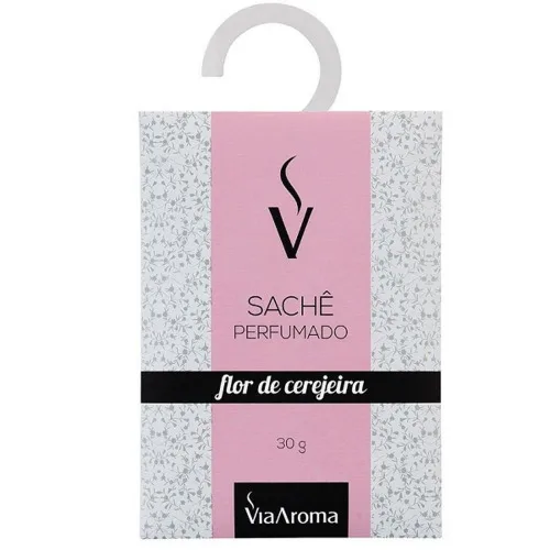 Sachê Perfumado Aroma Flor De Cerejeira 30g Via Aroma - VIA AROMA - Higiene E Beleza