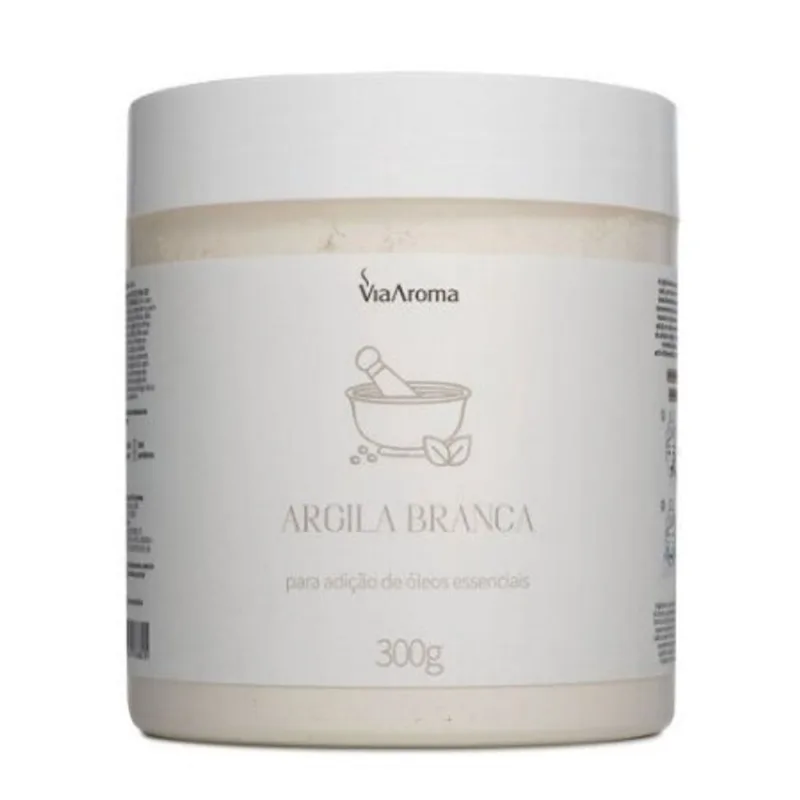 Argila Corpo e Rosto 300g Basic Branca Via Aroma