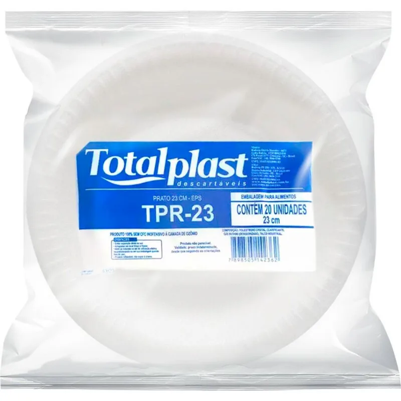 Prato Descartável Totalplast 23cm 20 un