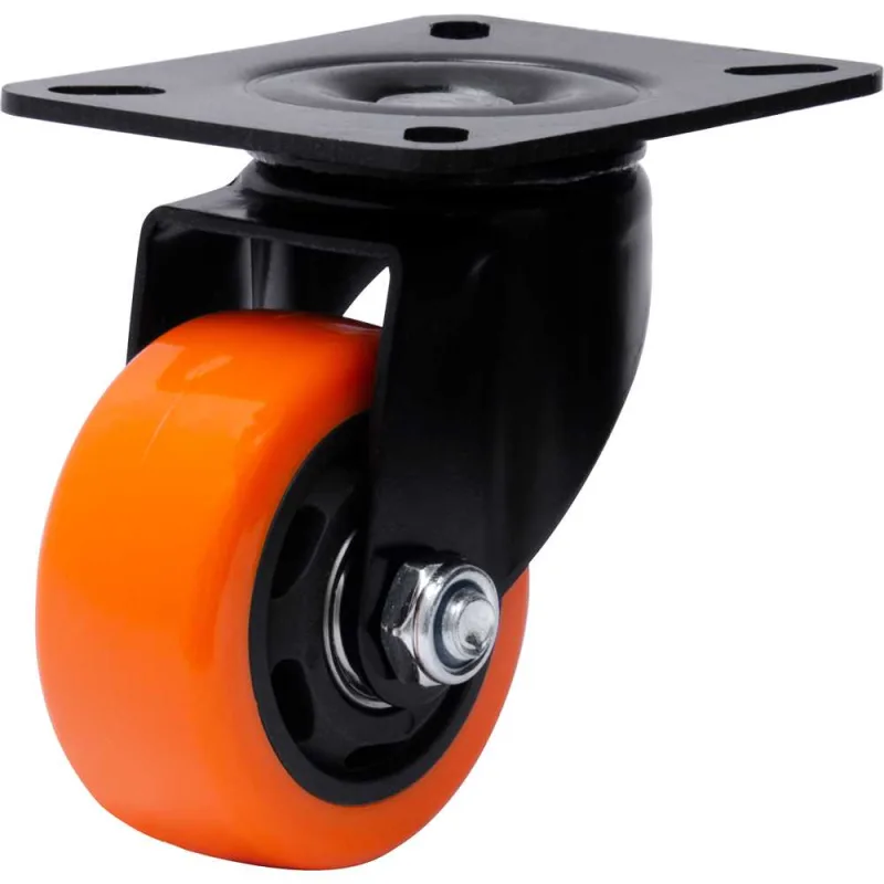 Rodízio giratório leve série black 3" roda laranja 70 kg - COLSON - COLSON - Movimentação De Materiais