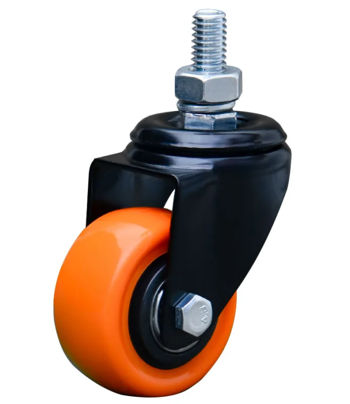 Rodízio giratório leve base espiga 2" série black roda laranja 50kg COLSON - COLSON - Movimentação De Materiais
