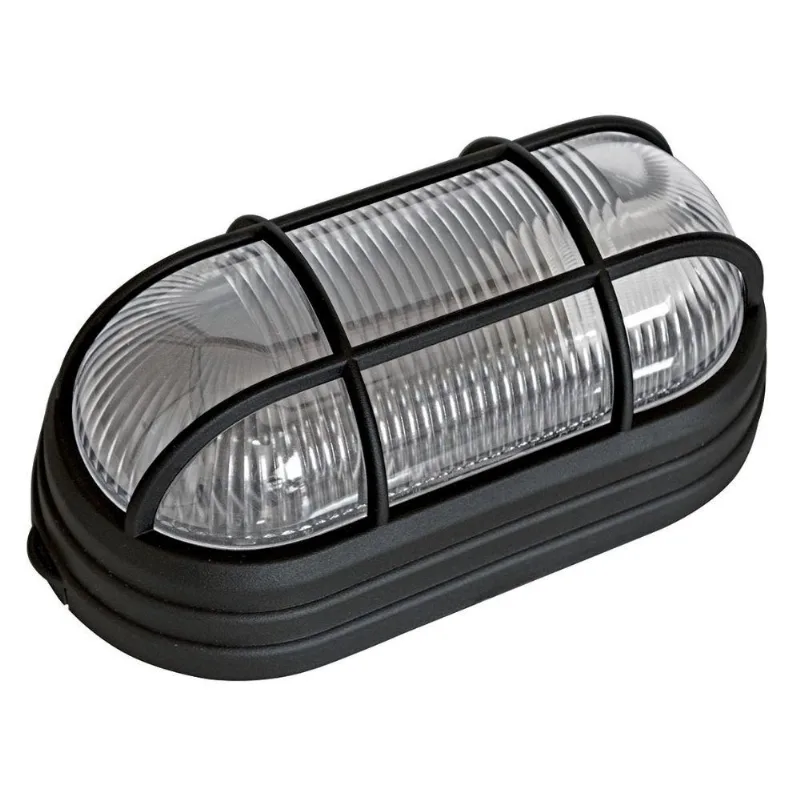 Mini Tartaruga de Termoplástico 1 Lâmpada E27 IP65 Dital Mini Tartaruga Termoplástico Preto com Grade IP65 para 1 Lâmpada E27