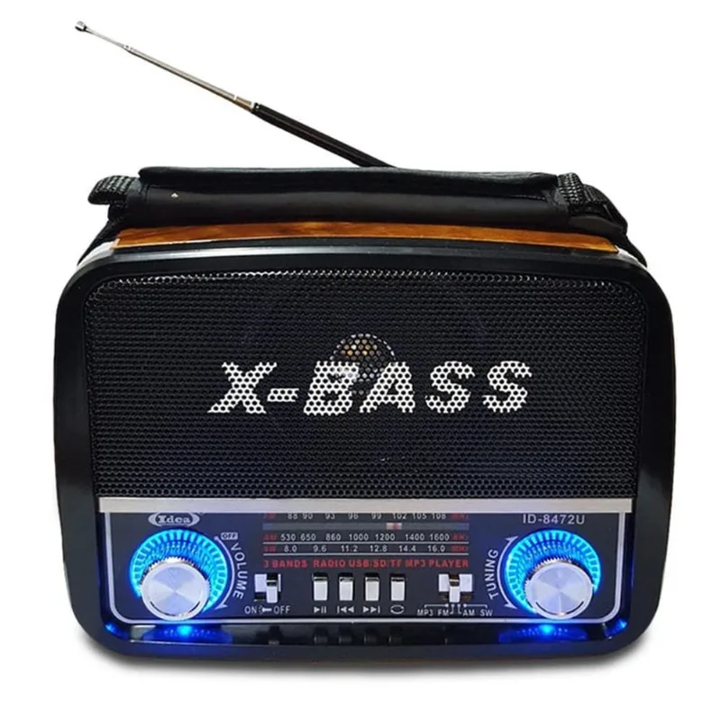 Rádio Retrô Vintage Portátil Am Fm Usb Cartão Lanterna