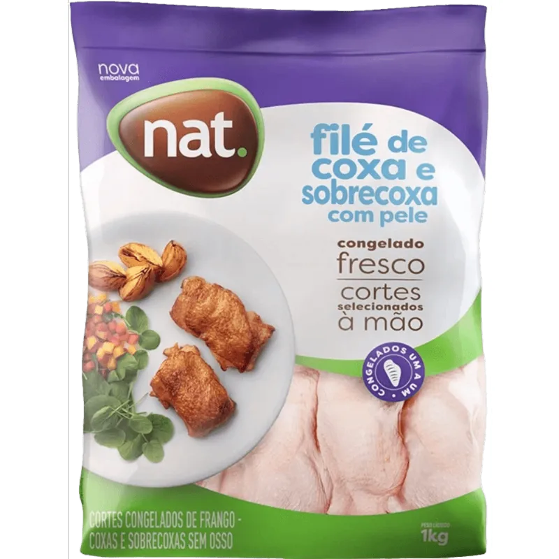 Filé de Coxa e Sobrecoxa de Frango Nat Congelada 1kg