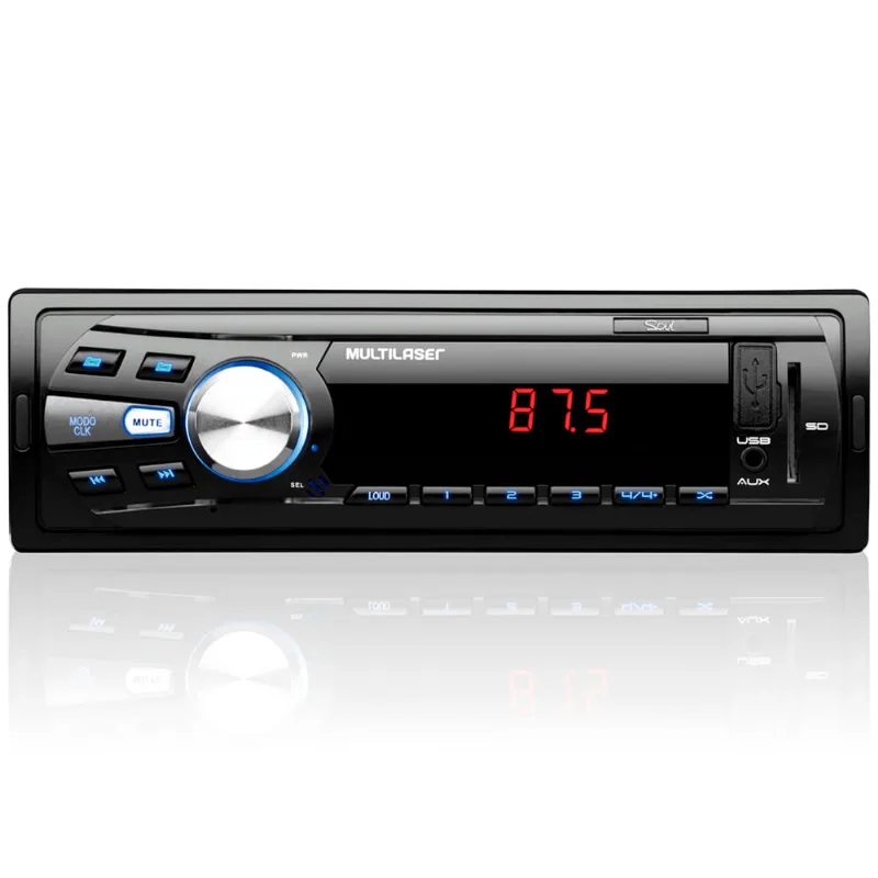 Media Receiver Multilaser 1Din Aux Micro Sd Usb Frontal P3294