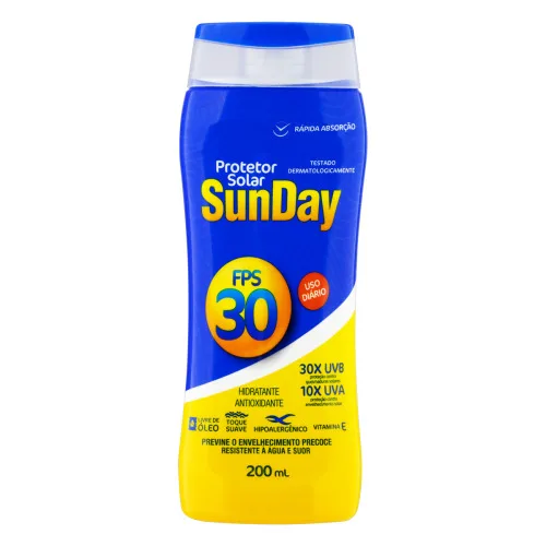 Protetor Solar Sunday Fps 30 1/3 Uva 200ml Nutri - NUTRI - Higiene E Beleza