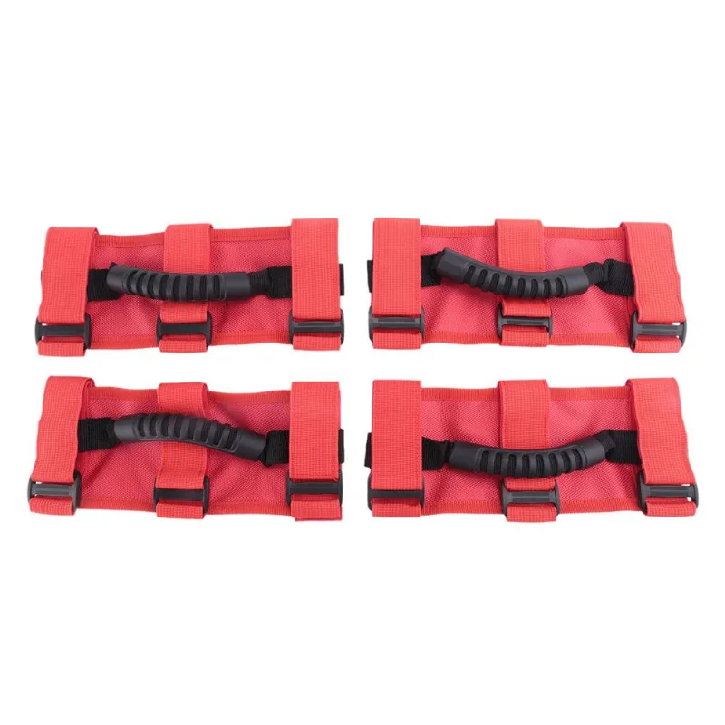 4x Alças De Pega De Barra De Rolo Para Jeep Wrangler (vermelho)