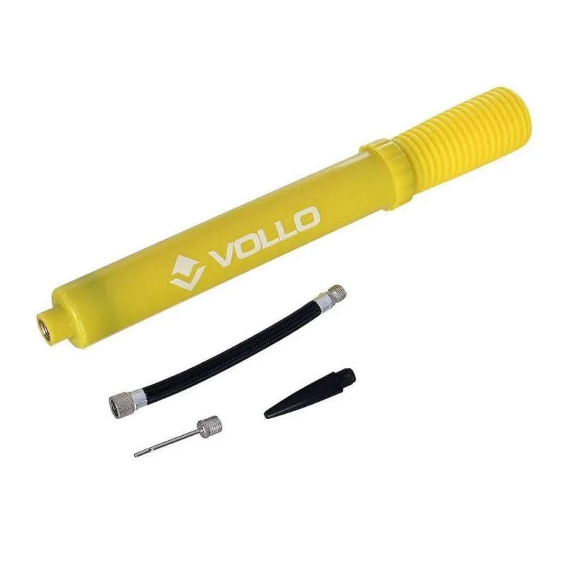 Bomba de Ar Vollo Dupla Ação 3 em 1 com Prolongador Amarelo - Vollo Sports - Utilidades Domesticas