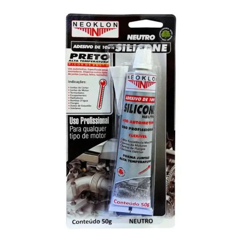 Adesivo Silicone Alta Temp. Preto 50g - Neoklon