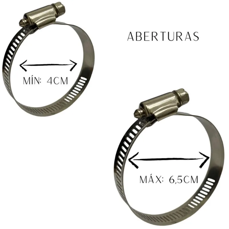 Kit 2 Un Abraçadeira Regulagem 40Mm Até 65Mm Rosca 4 à 6,5
