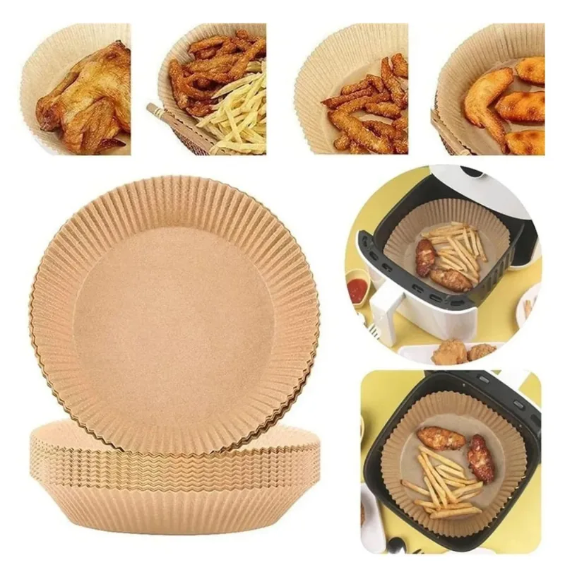 Kit 150 Papel Tapete Airfryer Antiaderente Descartavel 19,5cm