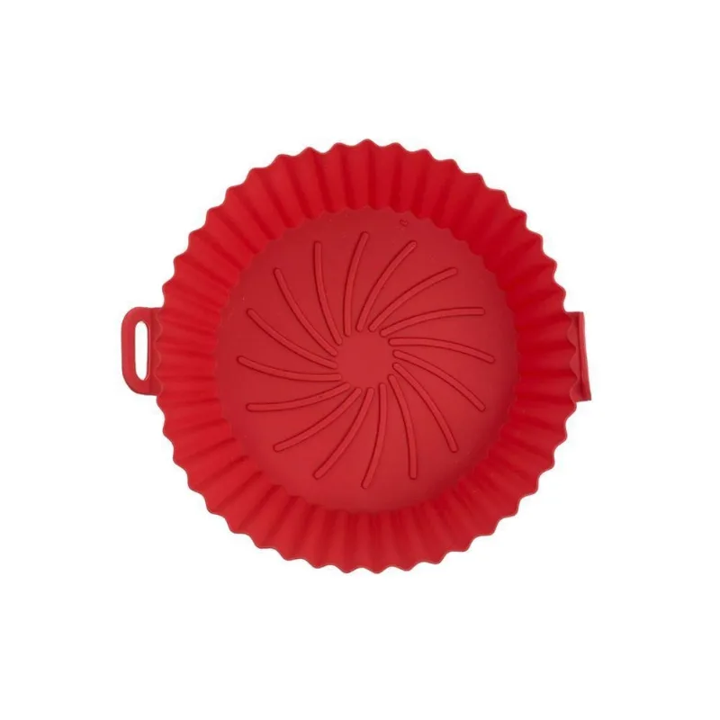 Forma De Silicone Flexível Lavável Para Air Fryer Vermelha