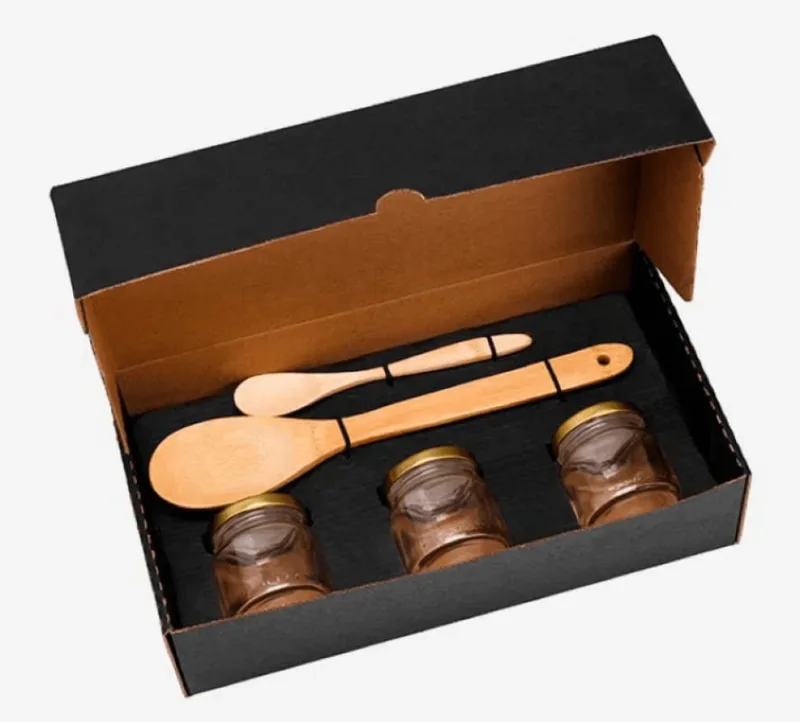 Conjunto para Tempero Welf KT90047 5 Peças Inclui 3 Potes de Vidro com Tampa e 2 Colheres - Welf - Utilidades Domesticas