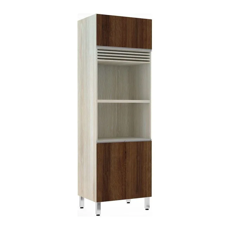 Paneleiro 70cm 3 Portas Espaço para Forno e Micro-ondas - Luciane - Móveis