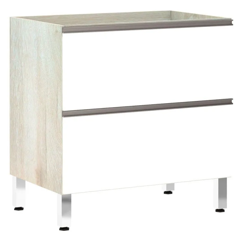 Balcão Sem Tampo 80cm Misto Basculante Branco - Luciane - Móveis