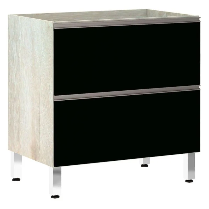 Balcão Sem Tampo 80cm Misto Basculante Preto Tx - Luciane - Móveis