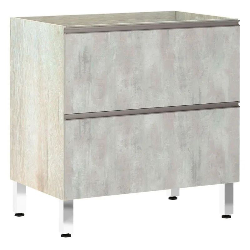 Balcão Sem Tampo 80cm Misto Basculante Concreto - Luciane - Móveis
