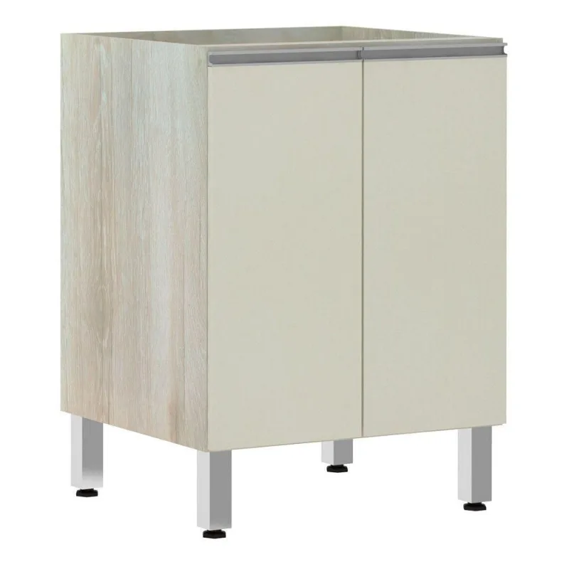 Balcão Sem Tampo 60cm Lis Legno Crem e Kashmir - Luciane - Móveis
