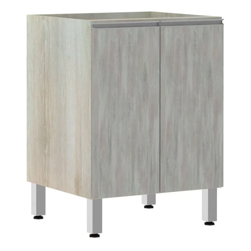 Balcão Sem Tampo 60cm Lis Legno Crem e Concreto - luciane - Móveis