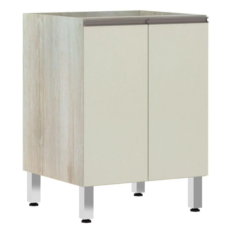 Balcão Sem Tampo 60cm Luci Legno Crem e Kashmir - Luciane - Móveis