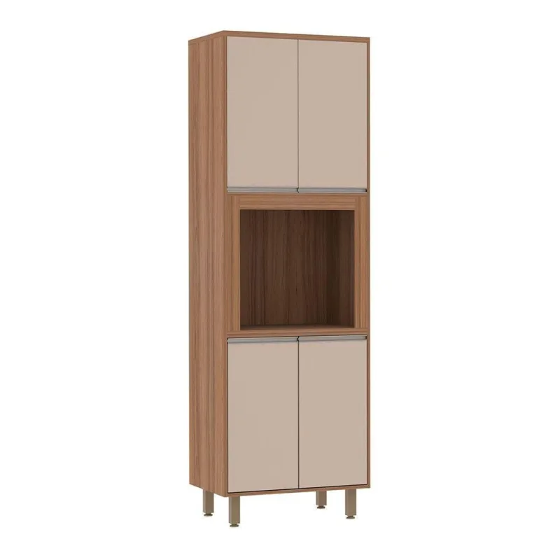 Paneleiro 70cm Nicho Para Microondas 4 Portas 2 Prateleiras - Luciane Móveis - Móveis