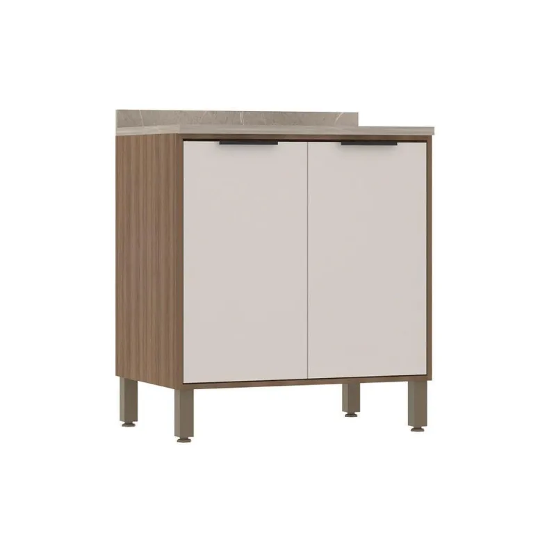 Balcão De Cozinha 80cm 2 Portas Com Tampo - Luciane Móveis - Móveis