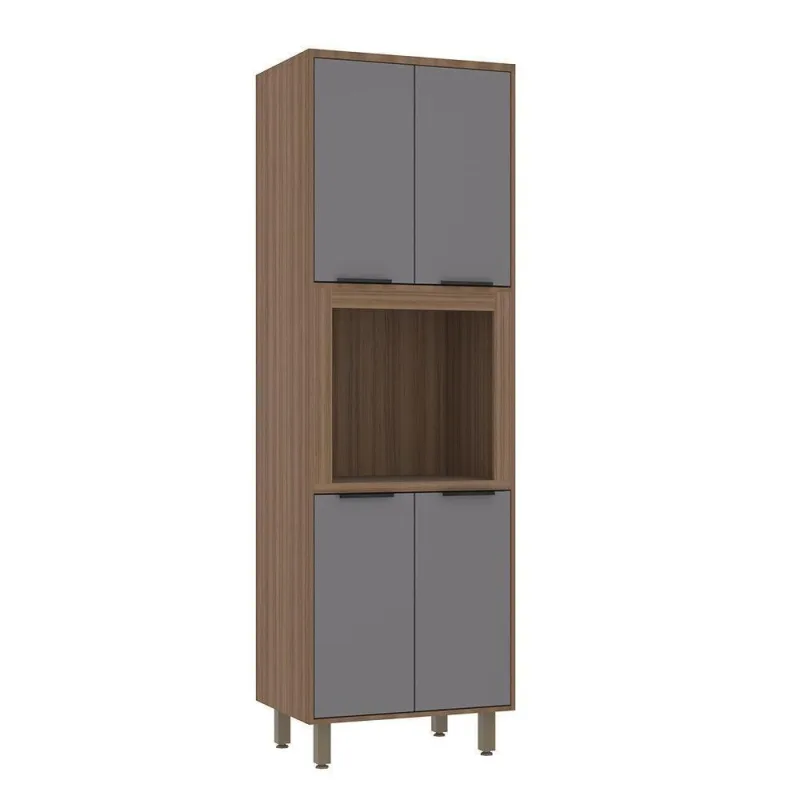 Paneleiro 70cm 4 Portas Espaço Micro-ondas Aspen Vanilla - Luciane Móveis - Móveis