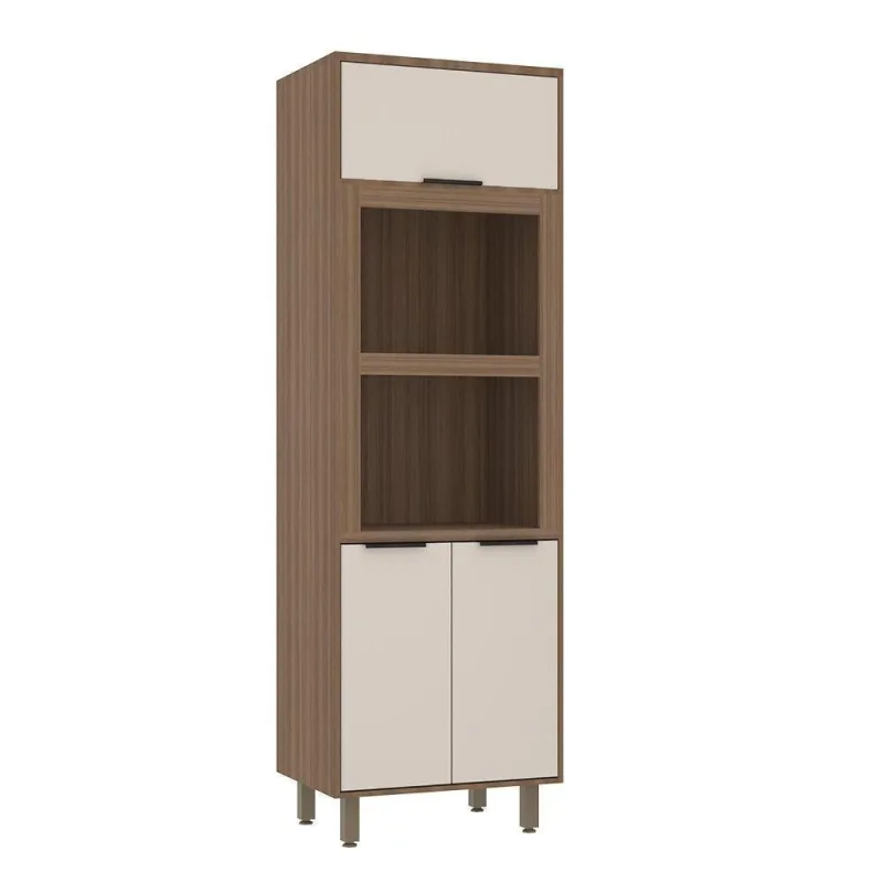 Paneleiro Torre Quente 70cm 3 Portas Com Espaço Para Forno E Micro-ondas Aspen Luciane Móveis Vanilla/beige - Luciane Móveis - Móveis