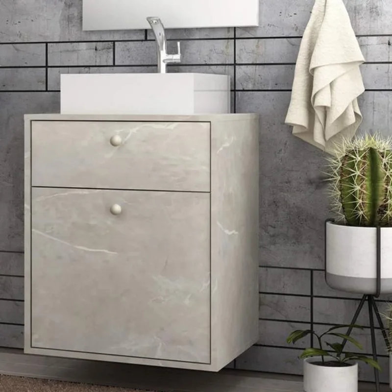 Balcão Eva 50cm Branco e Reale Bosi