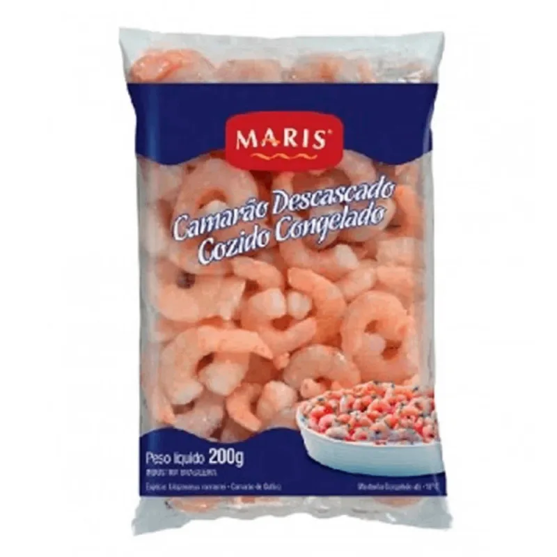 Camarão Maris Cozido Descascado 65/115 Congelado 200g - Maris - Peixaria