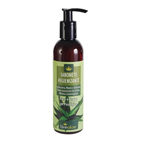 Sabonete Higienizante Aloe Vera, Neem E Urucum 240 Ml Livealoe - LIVE ALOE - Higiene E Beleza
