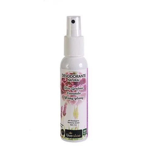 Desodorante Natural Aloegeranio 120ml Live Aloe Live Aloe - LIVE ALOE - Higiene E Beleza