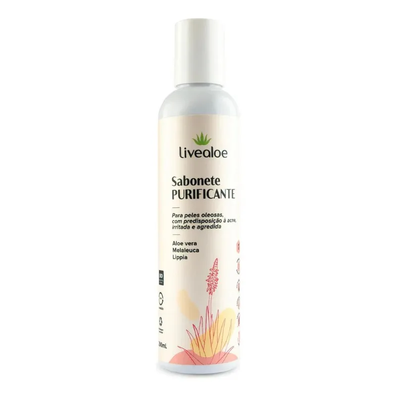 Sabonete Purificante Acne Aloe Vera Melaleuca Pele Oleosa Vegano Neutro