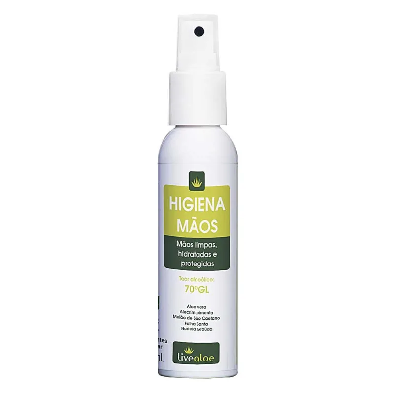 Higiena Mãos (Aloe Vera, Alecrim Pimenta, Melão de São Caetano) 120ml - LiveAloe