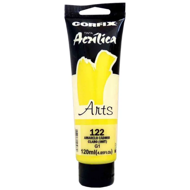 Tinta Acrilica Corfix Arts G1 124 Amarelo Cadmio Escuro (Imit) 120ml