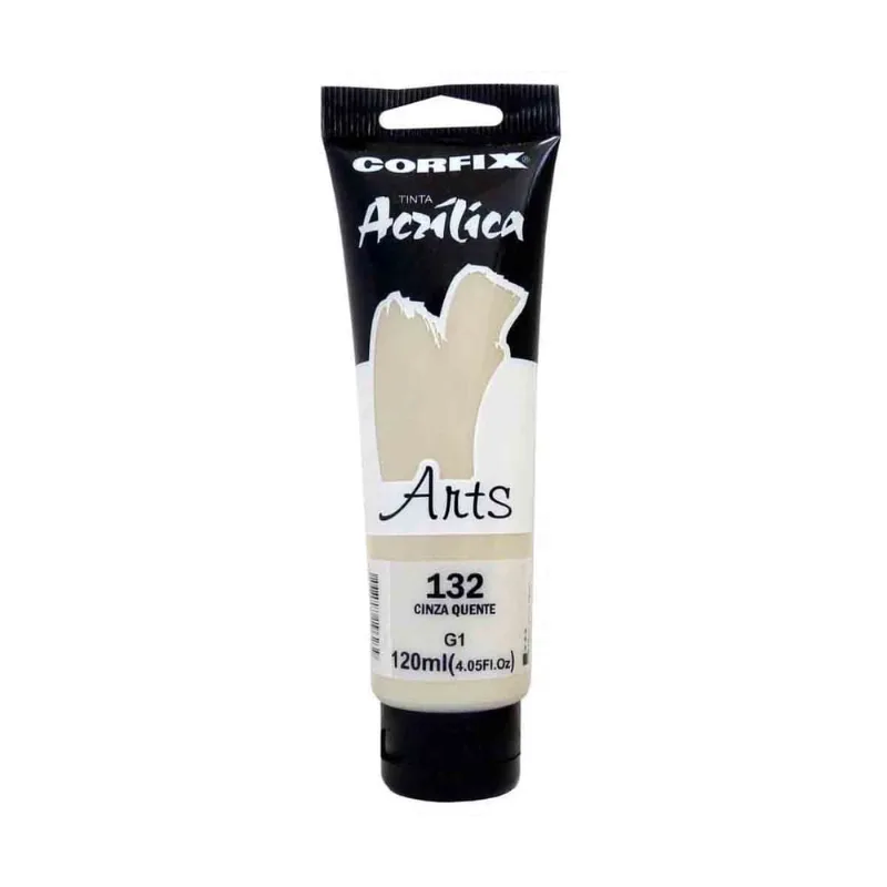 Tinta Acrilica Corfix Arts G1 132 Cinza Quente 120ml