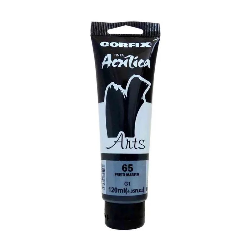Tinta Acrilica Corfix Arts G1 65 Preto Marfim 120ml