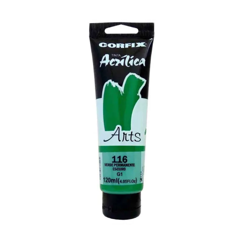 Tinta Acrilica Corfix Arts G1 116 Verde Permanente Escuro 120ml
