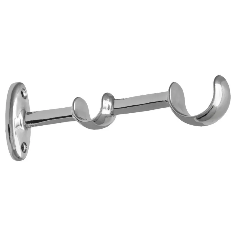 Suporte Duplo Para Varão De Cortina Bella Arte 19/28mm Cromado (MP)