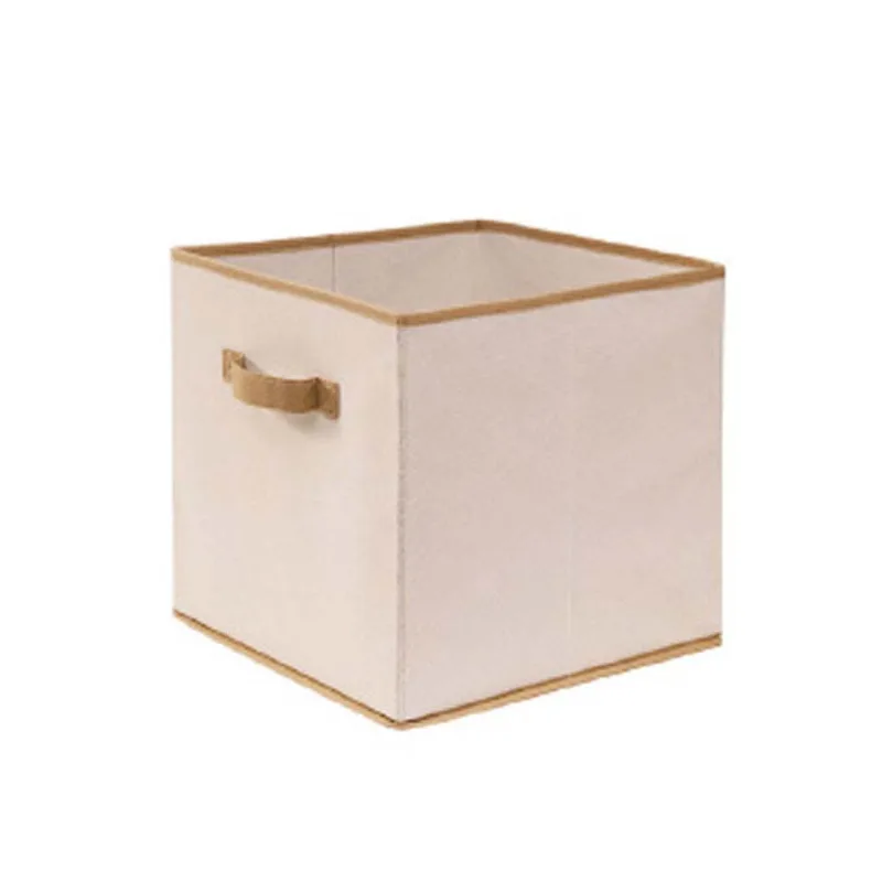 Caixa em tecido com tampa 30x30x30cm bege Prat-k