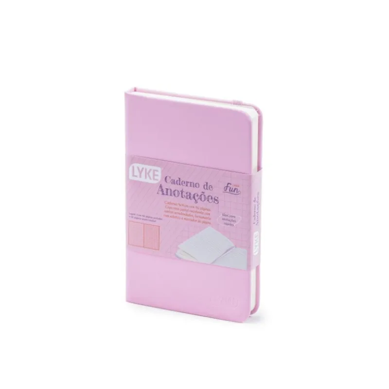 Caderno Anotações Caderneta 96 Folhas Pautado Rosa Pastel - LC - Papelaria