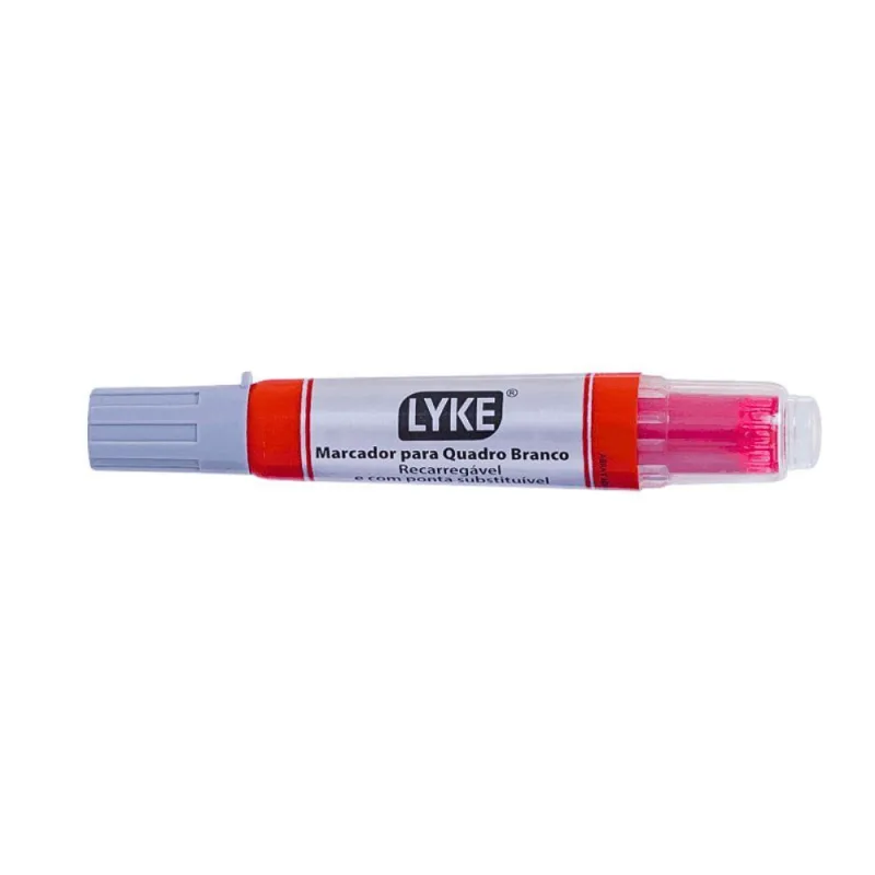 Pincel Marcador Quadro Branco Recarregável Lyke Vermelho - LYKE
