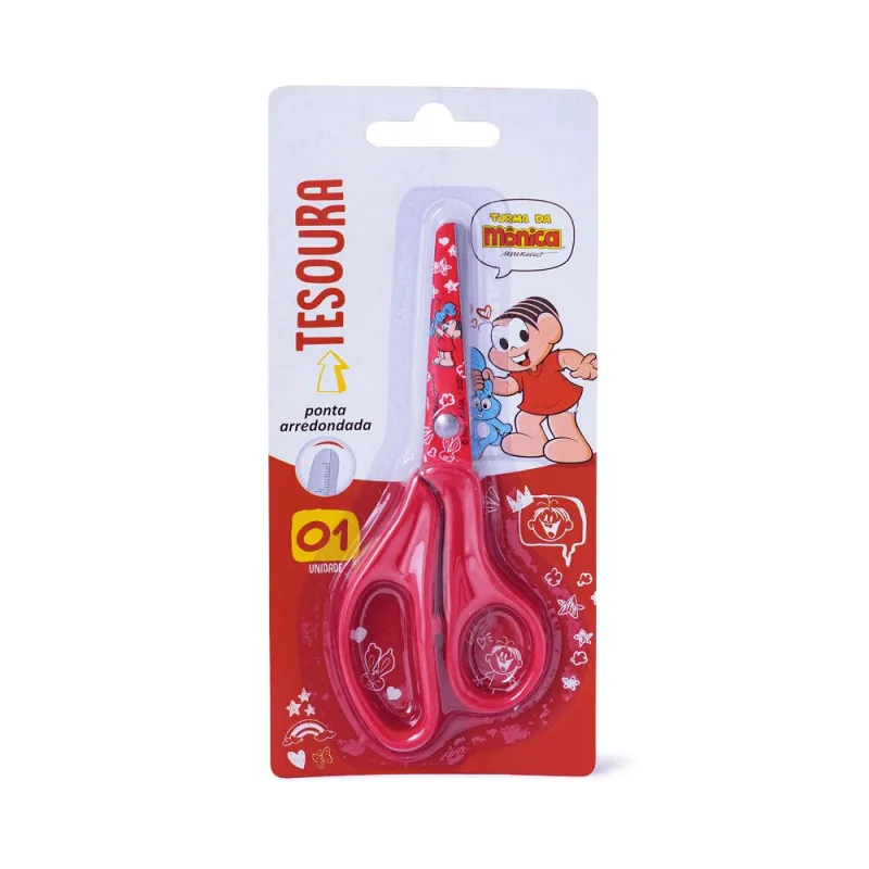 Tesoura Escolar Turma Da Mônica 13cm Diversos Modelos - LC - Papelaria