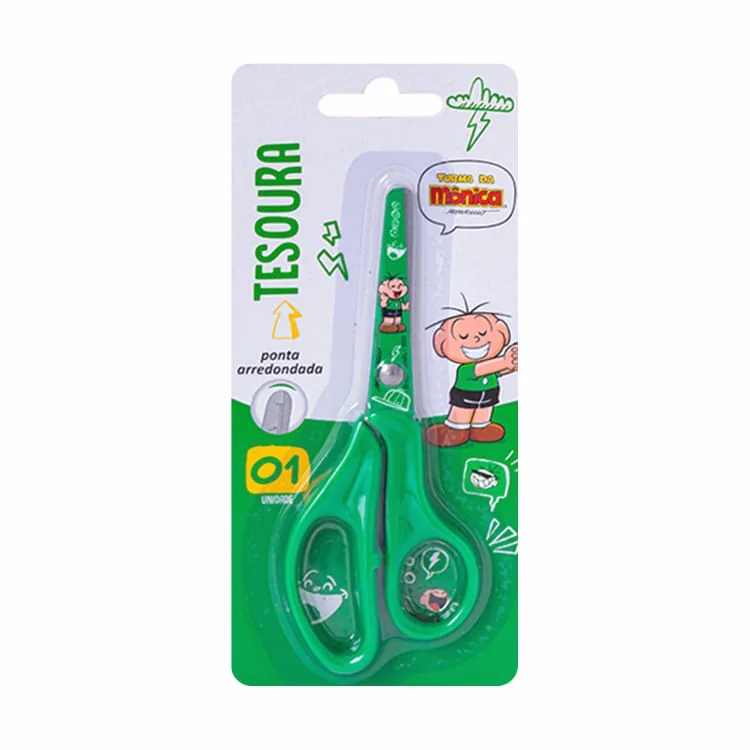 Tesoura Escolar Cebolinha 13cm - LC - Papelaria
