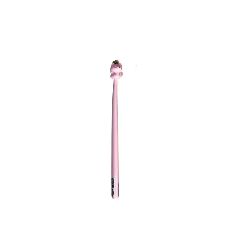 Caneta Gel Lyke Gel Flexível 0.7MM Rainbow Ursinho Rosa com Escrita Suave 1 Unidade Tinta Preta Rosa - LYKE