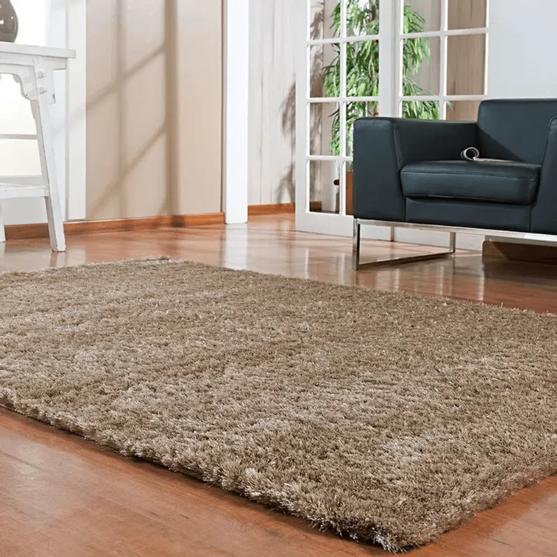 Tapete Sob Medida Silk Shaggy M2 Bege